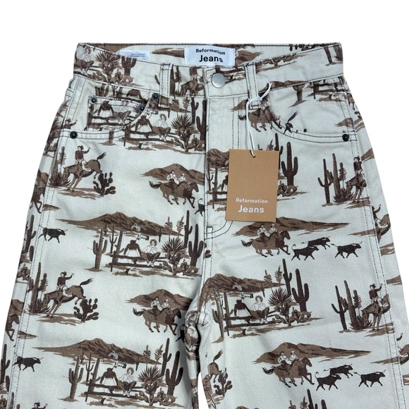 Reformation Sonora Western High Rise Straight Jeans Womens 23 - Picture 2 of 8